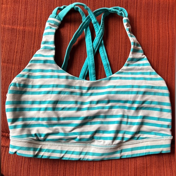 lululemon athletica Tops - Lululemon Ladies Size M Blue & White Racer back Top